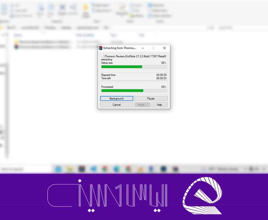 نمایی از لحظه استخراج در دانلود نرم افزار اندنوت